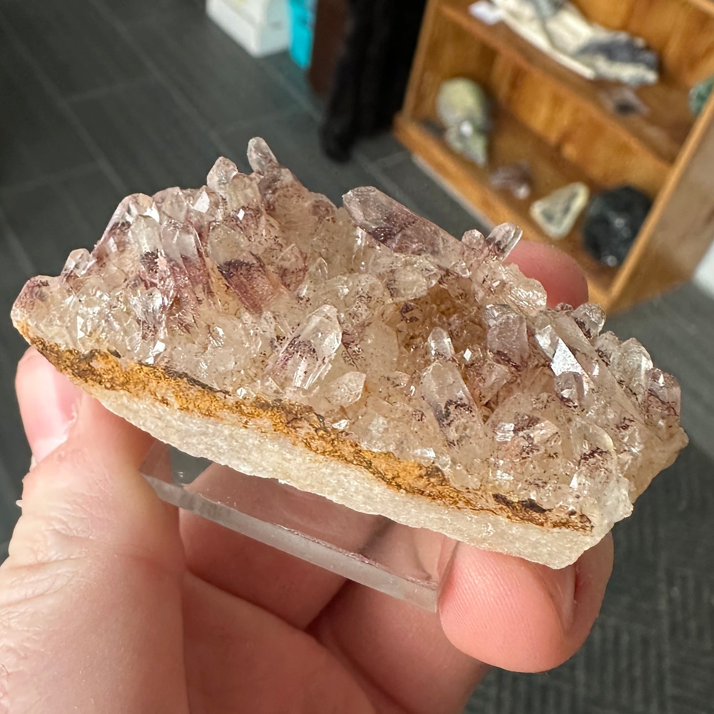 Miniature Sized Hematite Included Quartz from Orange River, South Africa