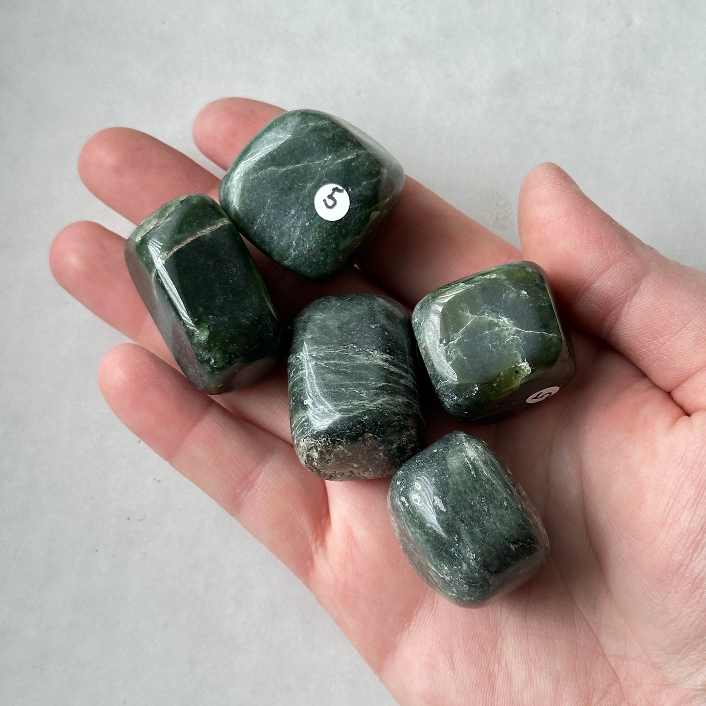 Medium Tumbled Green Nephrite Jade from British Columbia, Canada