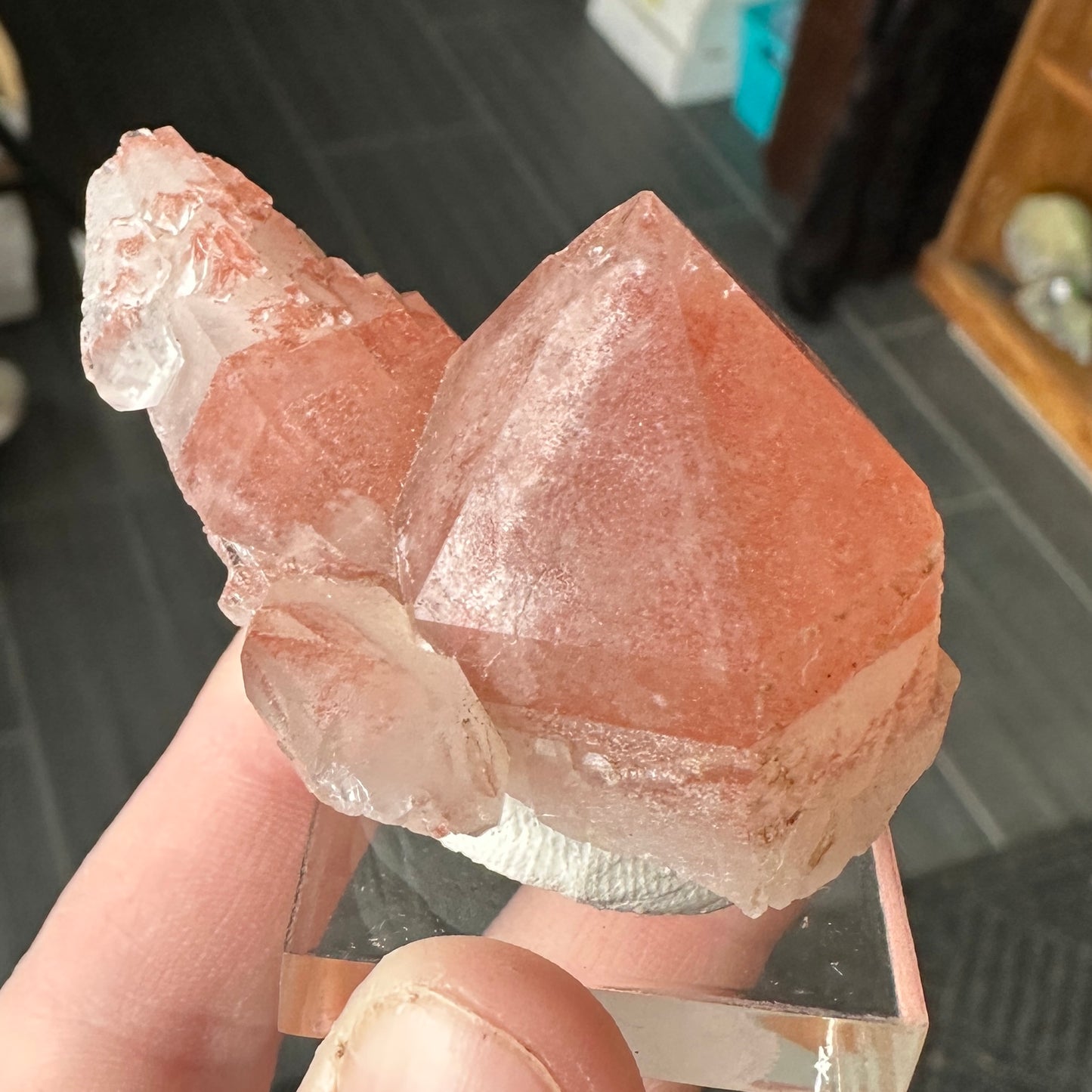 Miniature Sized Hematite Included Quartz from Orange River, South Africa
