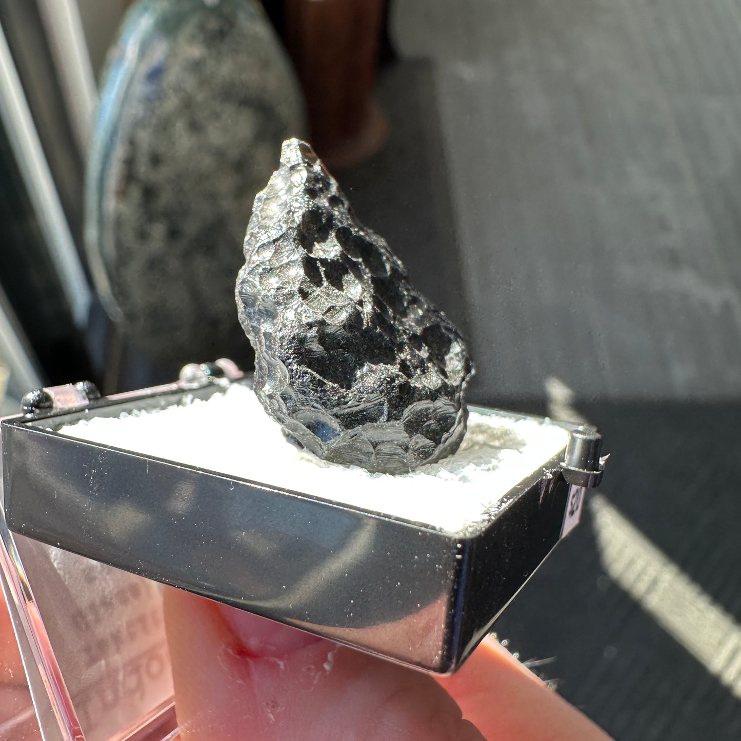 Indochinite Thailandite Tektite Perky Box Specimen from Thailandite
