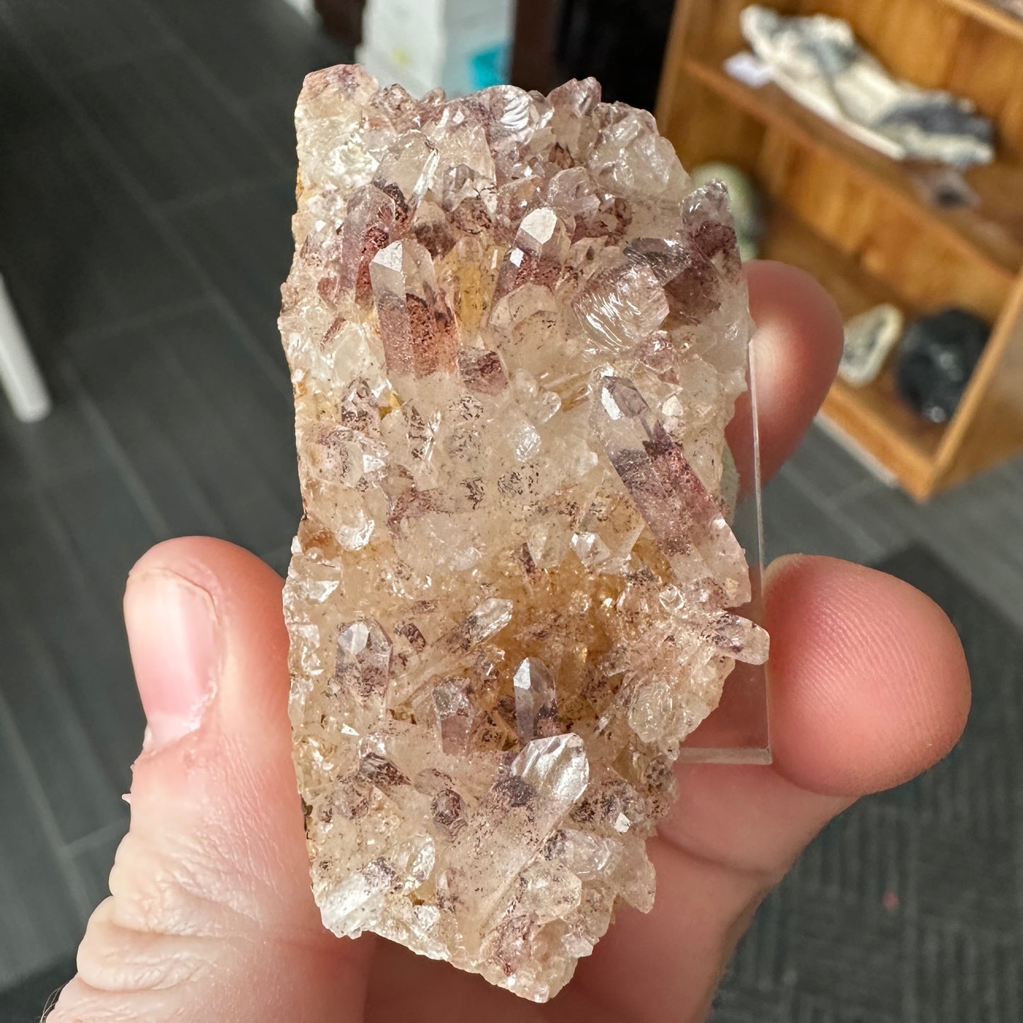 Miniature Sized Hematite Included Quartz from Orange River, South Africa