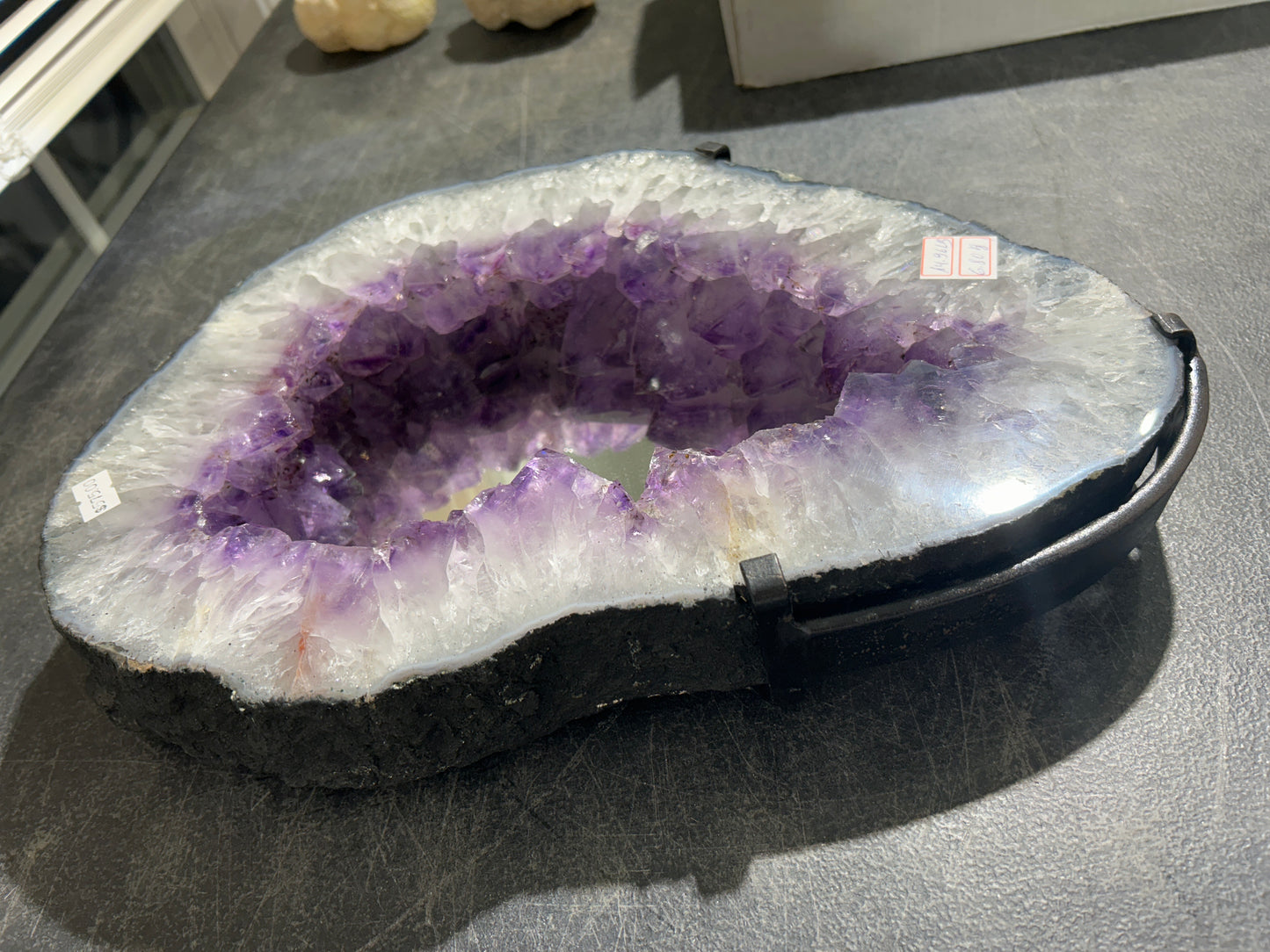 Amethyst Mirror with metal mounting