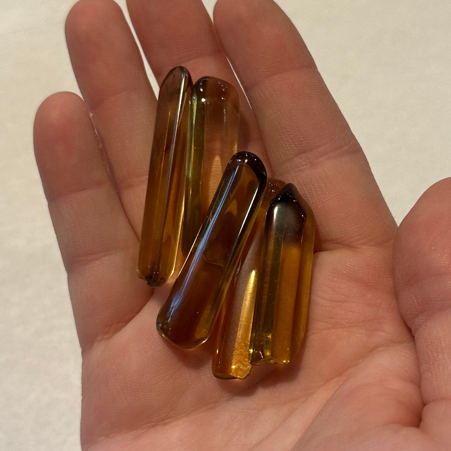 Medium Yellow Tumbled Citrine Points from Zambia
