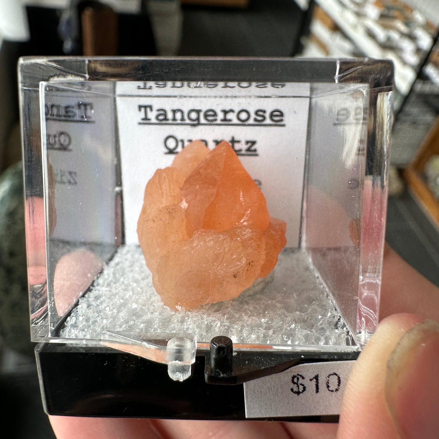 Hematite Included Tangerose Quartz Perky Box Specimen from Zimbabwe