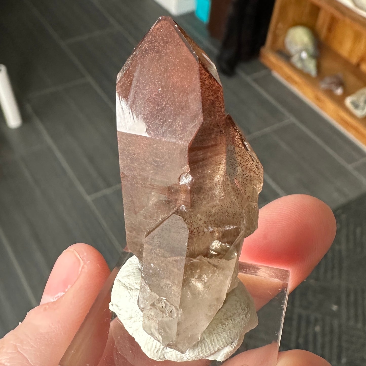 Miniature Sized Hematite Included Quartz from Orange River, South Africa