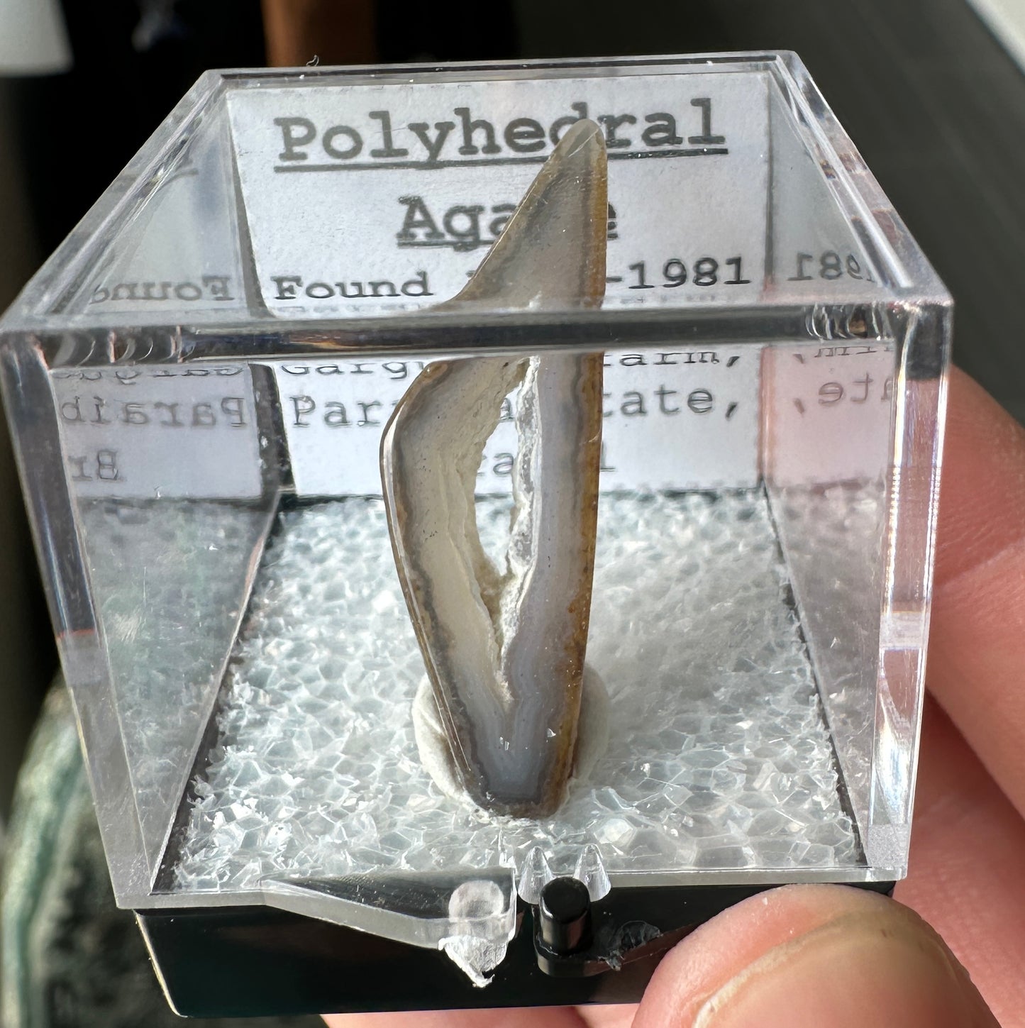 3g Ultra Rare Polyhedral Agate in Perky Box From Brazil