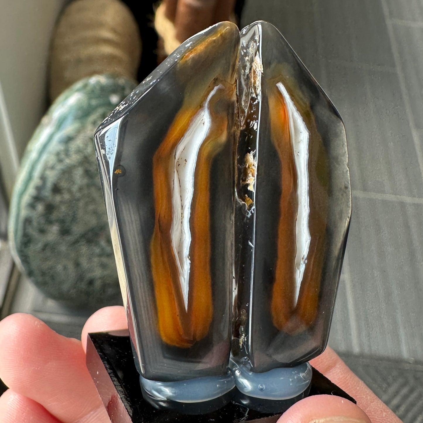 21g Ultra Rare Polyhedral Agate Pair From Brazil