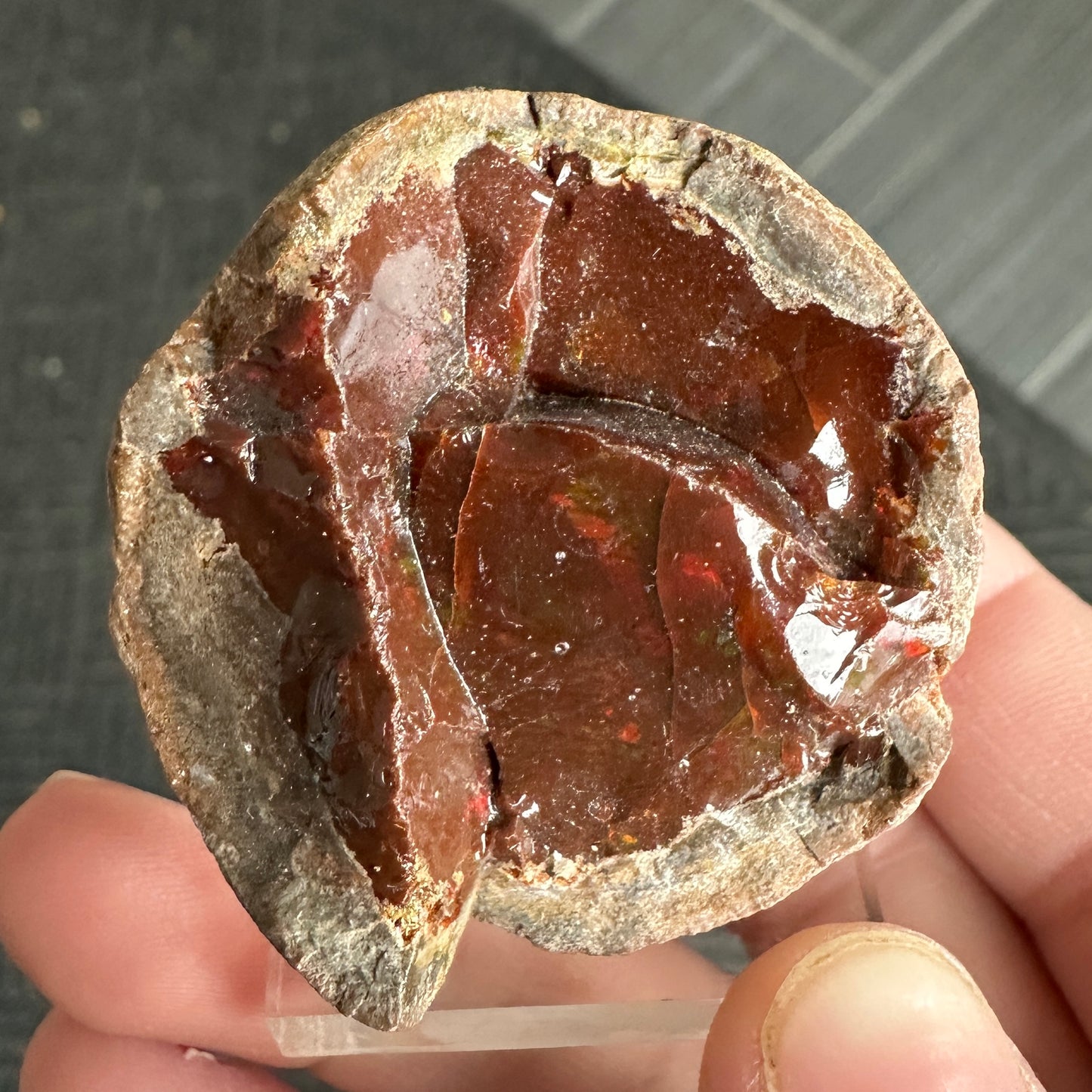 Chocolate Fire Opal Miniature from Ethiopia