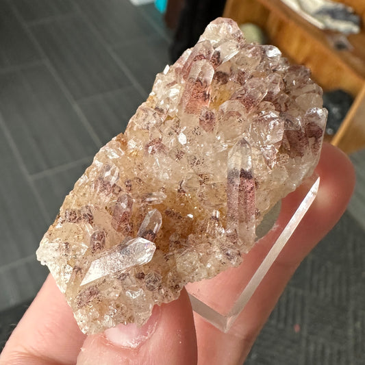 Miniature Sized Hematite Included Quartz from Orange River, South Africa