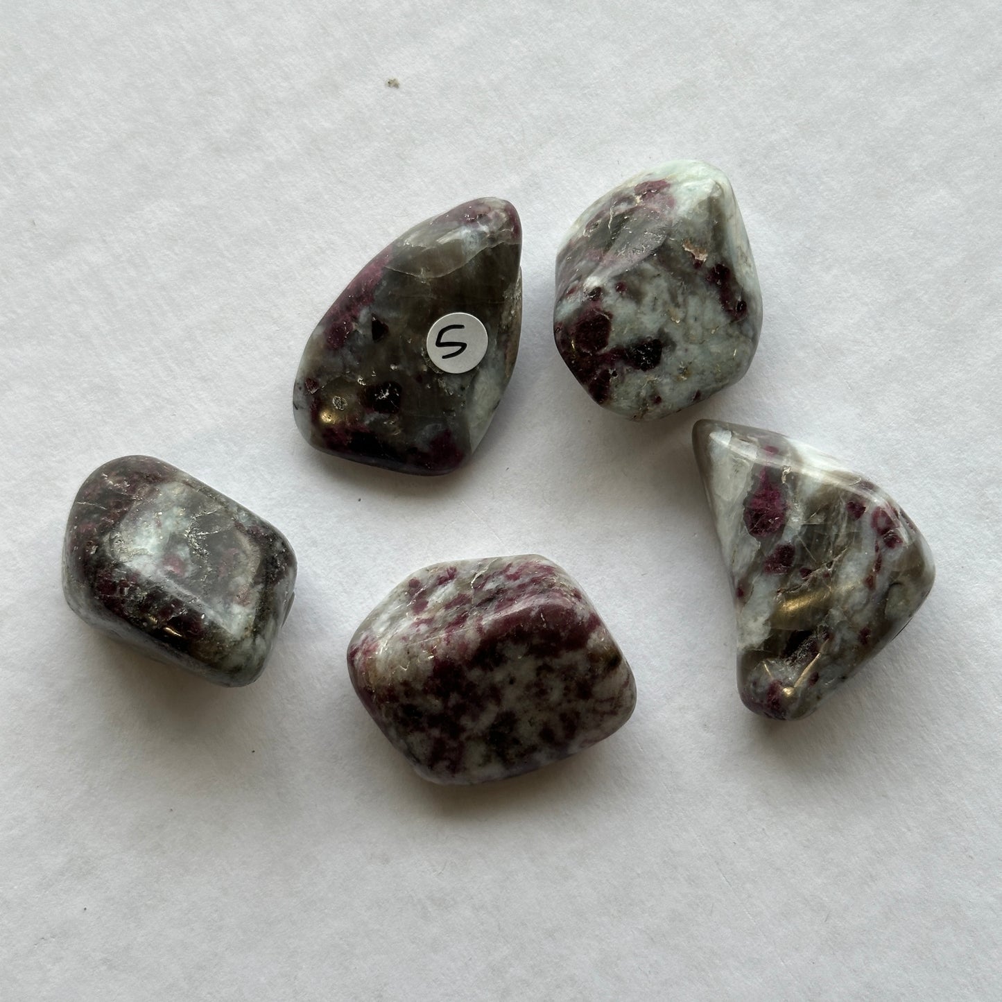 Medium Tumbled Pink Rubellite Tourmaline in Quartz from Madagascar