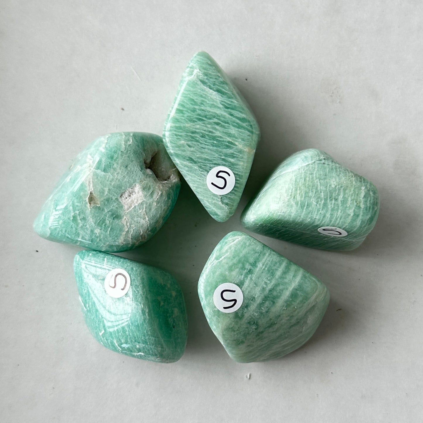 Medium Tumbled Green Amazonite from Tanzania