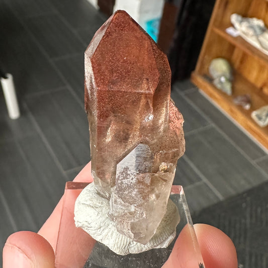 Miniature Sized Hematite Included Quartz from Orange River, South Africa