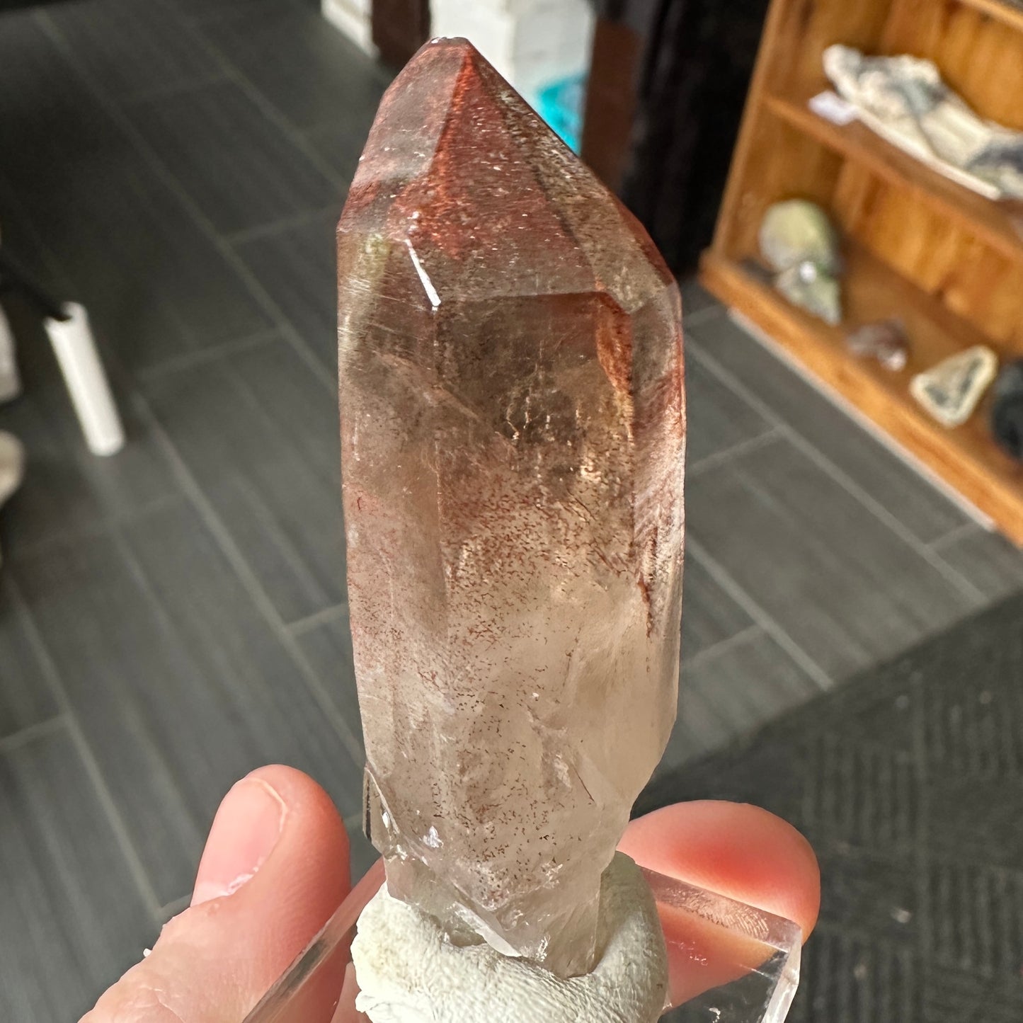 Miniature Sized Hematite Included Quartz from Orange River, South Africa