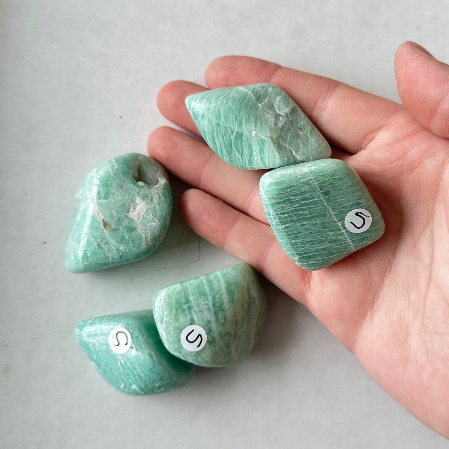 Medium Tumbled Green Amazonite from Tanzania