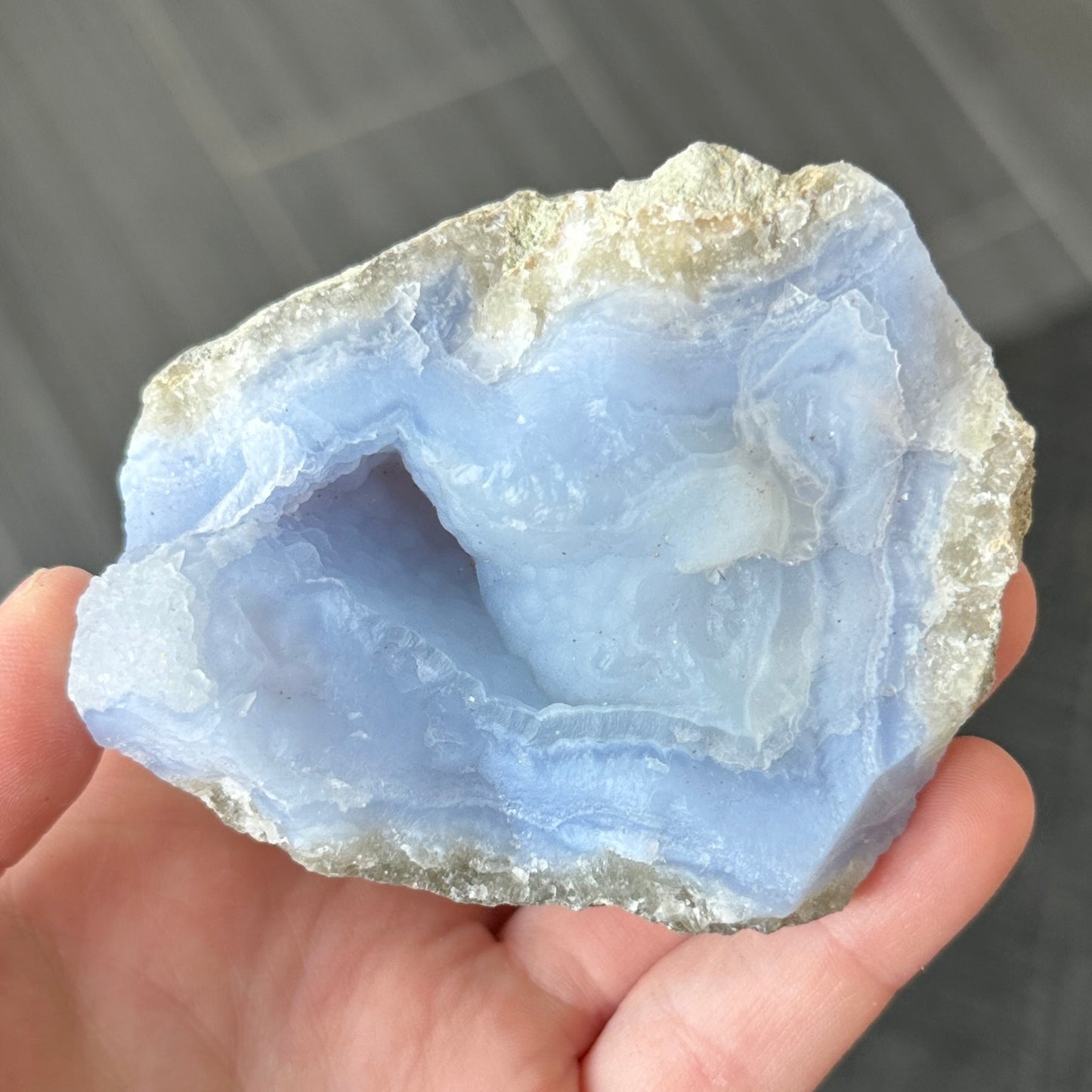 Gem Blue Lace Agate Chalcedony From Malawi