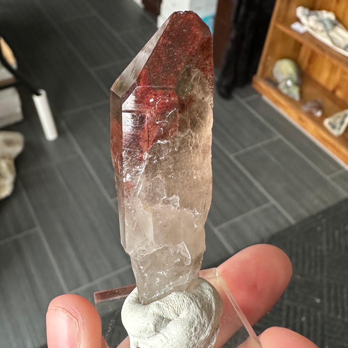 Miniature Sized Hematite Included Quartz from Orange River, South Africa