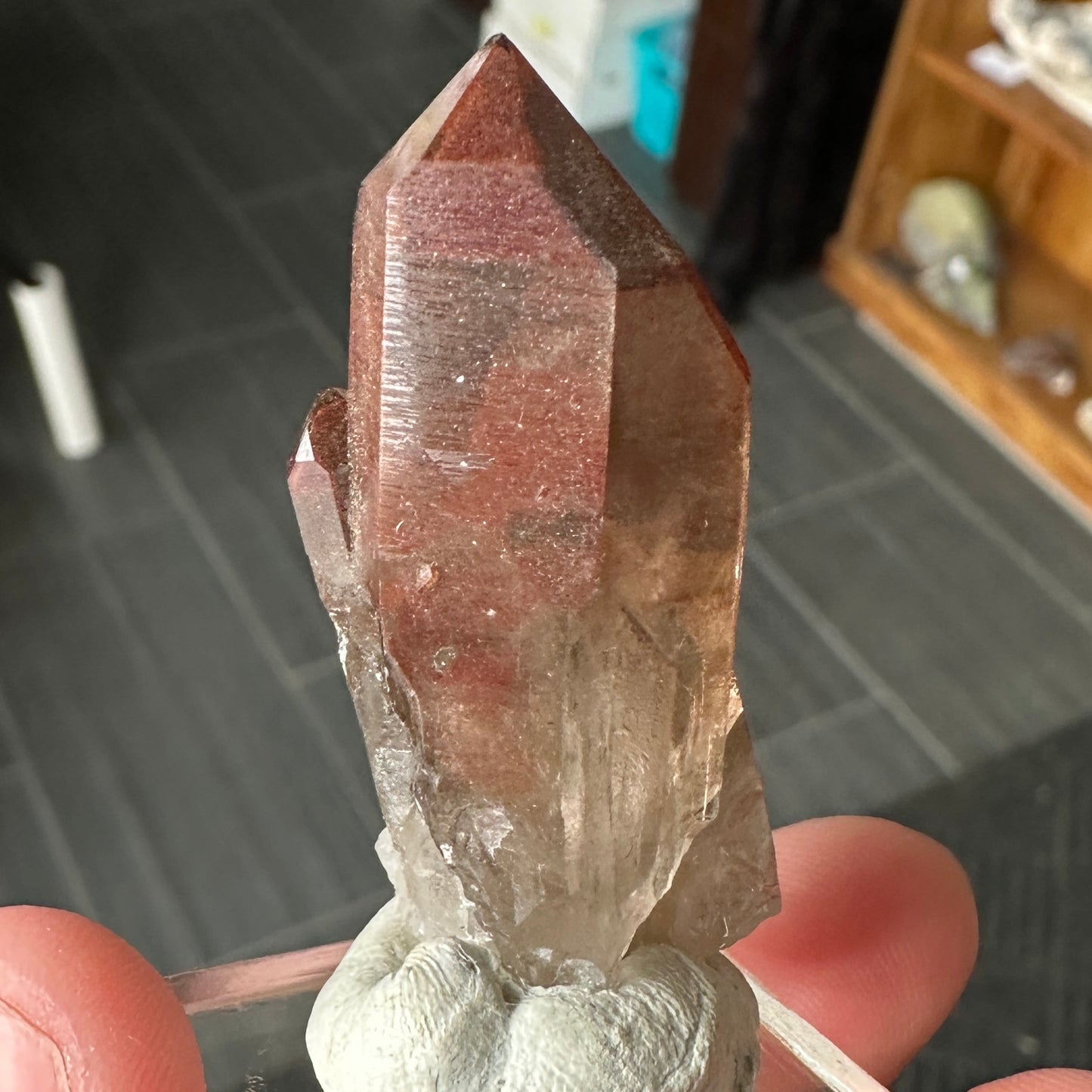 Miniature Sized Hematite Included Quartz from Orange River, South Africa