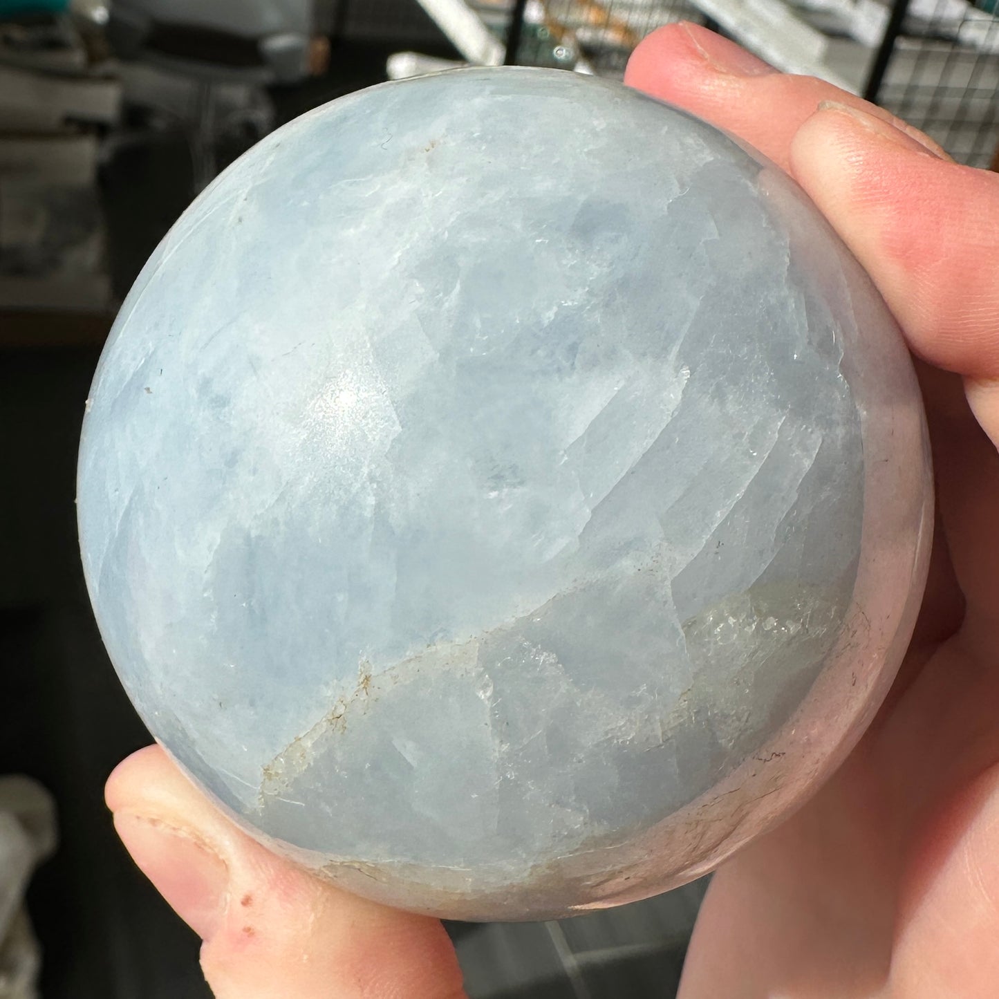 Angelic 6.70cm Blue Calcite Sphere from Brazil