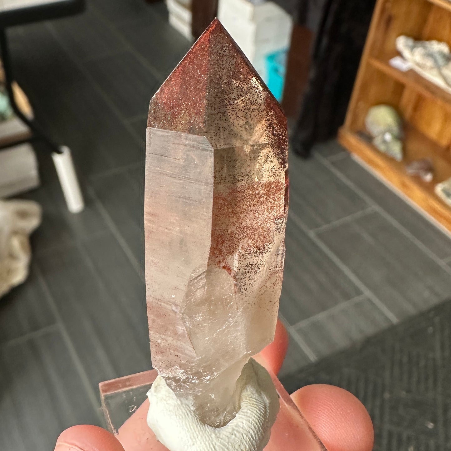 Miniature Sized Hematite Included Quartz from Orange River, South Africa