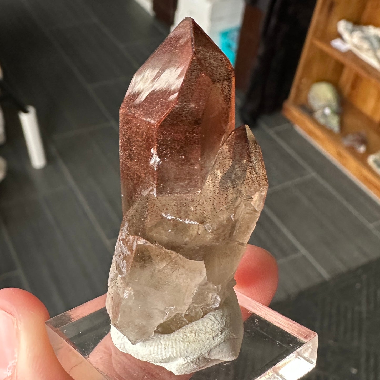 Miniature Sized Hematite Included Quartz from Orange River, South Africa