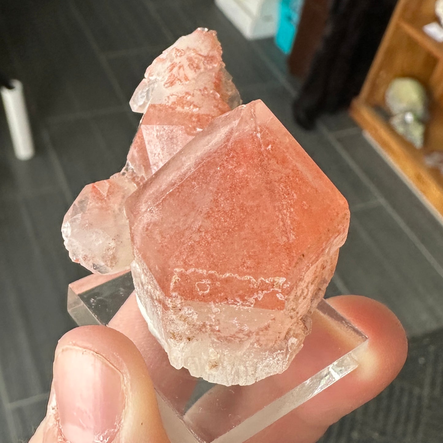 Miniature Sized Hematite Included Quartz from Orange River, South Africa