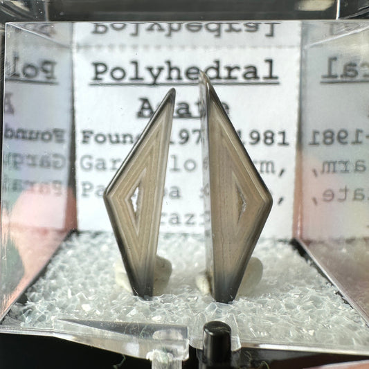 2g Ultra Rare Polyhedral Agate Pair in Perky Box From Brazil