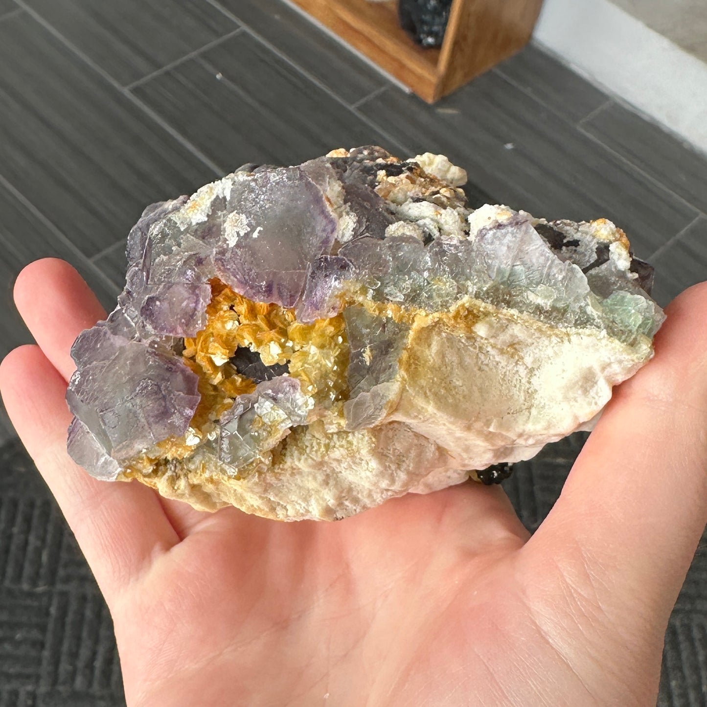 Fluorite and UV Reactive Hyalite Opal from Erongo, Namibia
