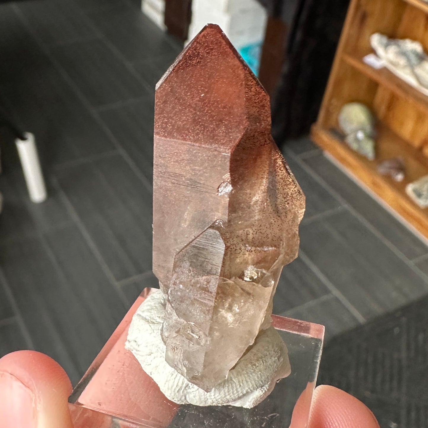 Miniature Sized Hematite Included Quartz from Orange River, South Africa