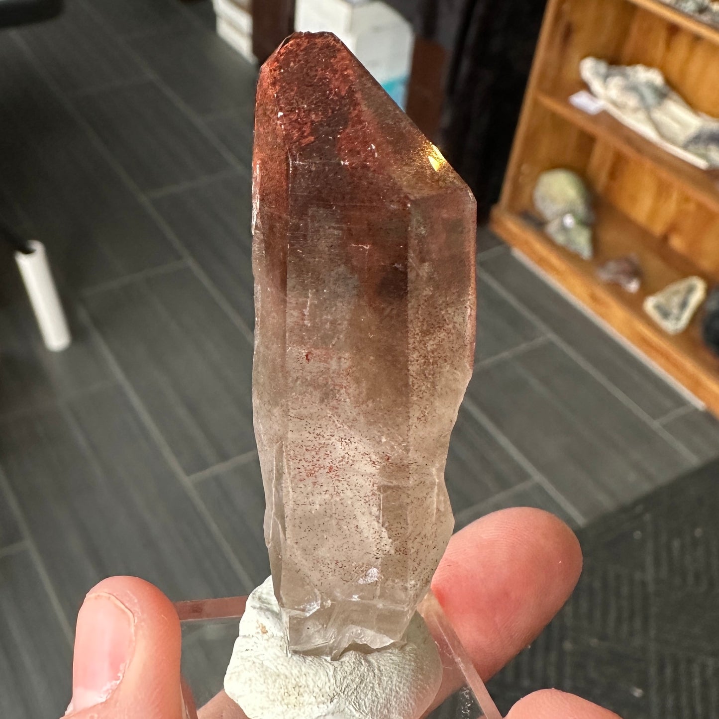 Miniature Sized Hematite Included Quartz from Orange River, South Africa