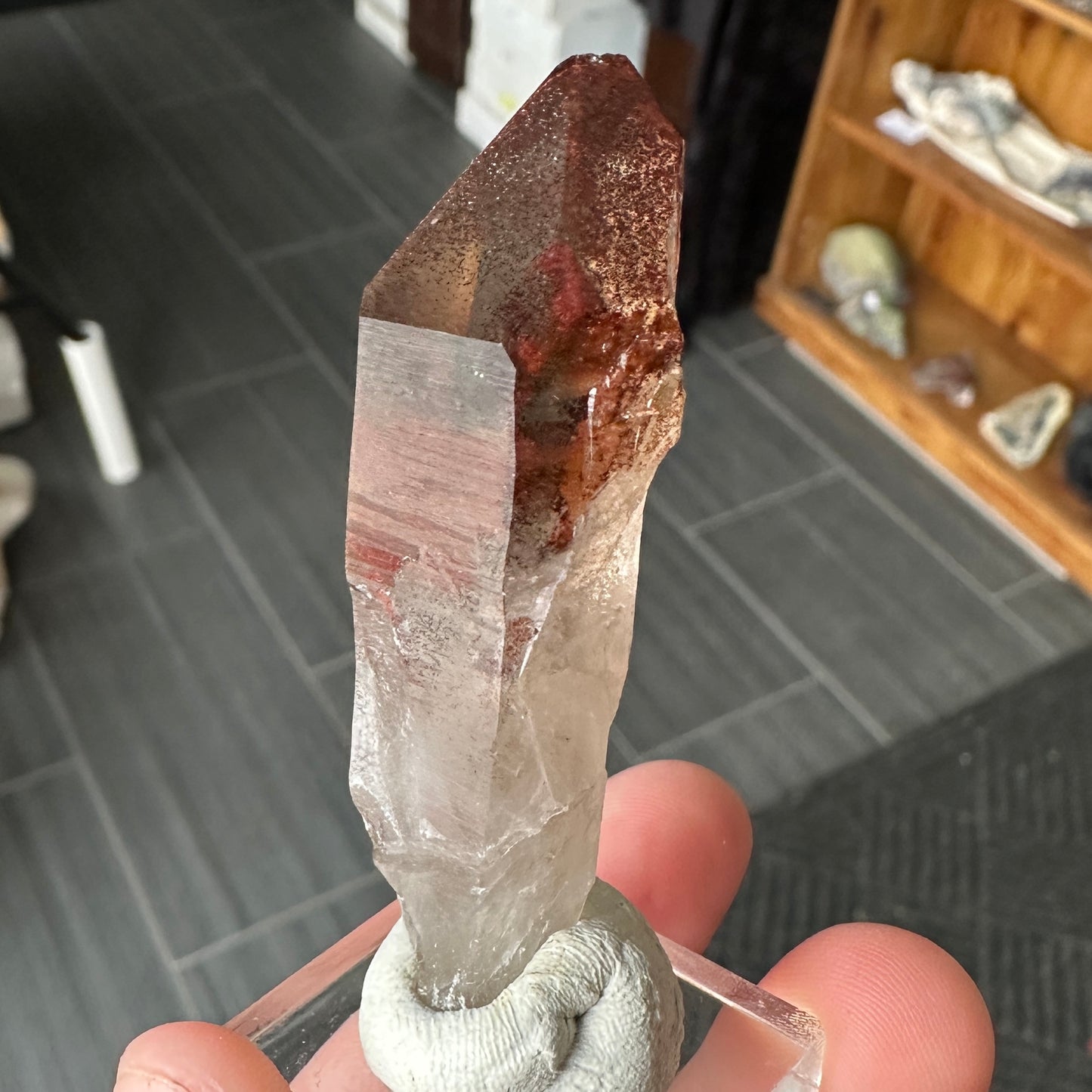 Miniature Sized Hematite Included Quartz from Orange River, South Africa