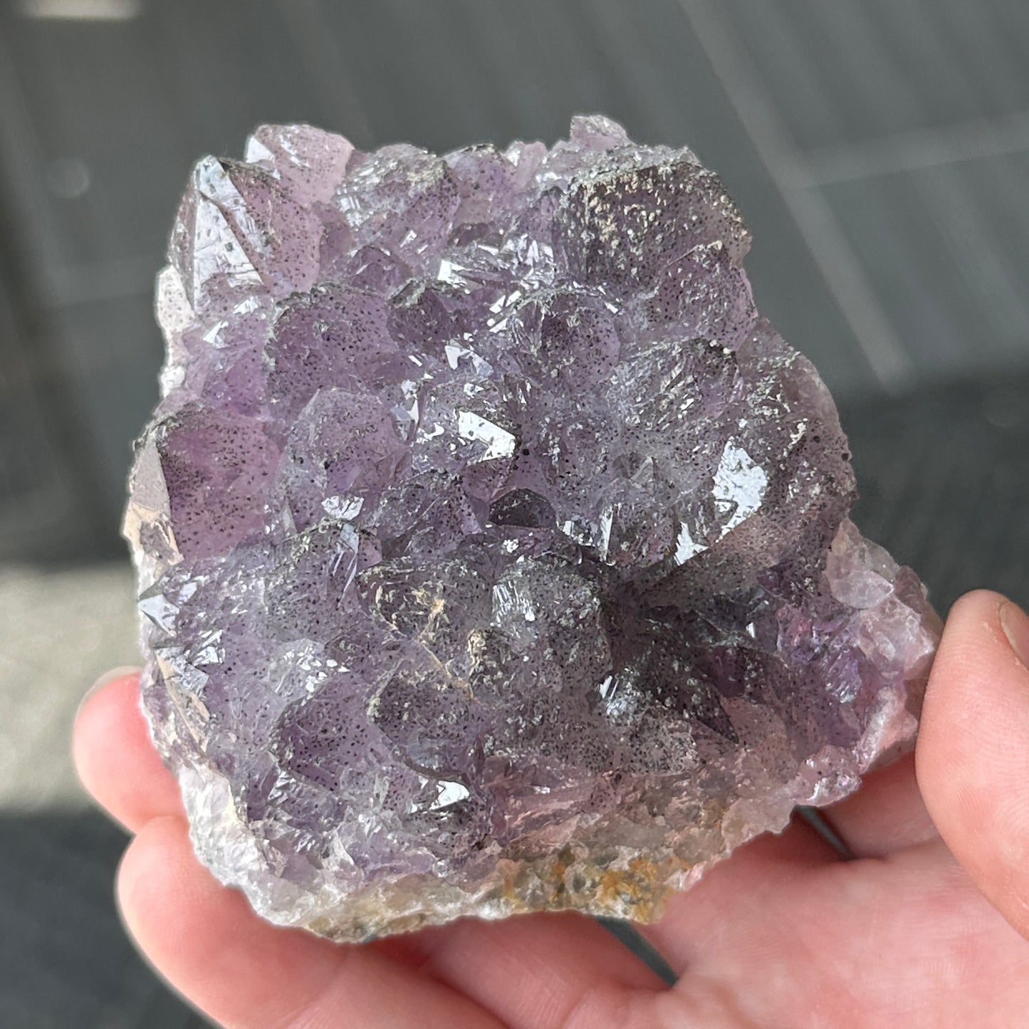 NEW FIND Amethyst on Fluorite with Pyrite from Nigeria