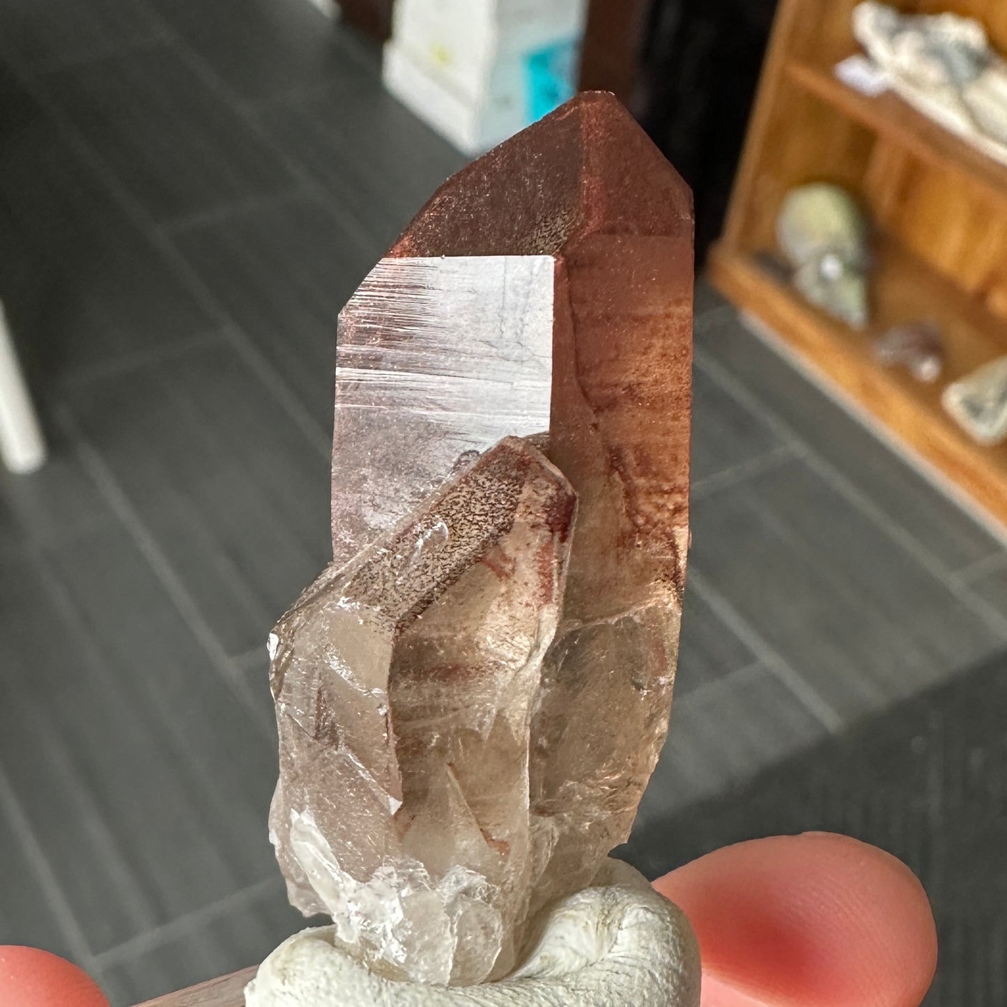 Miniature Sized Hematite Included Quartz from Orange River, South Africa