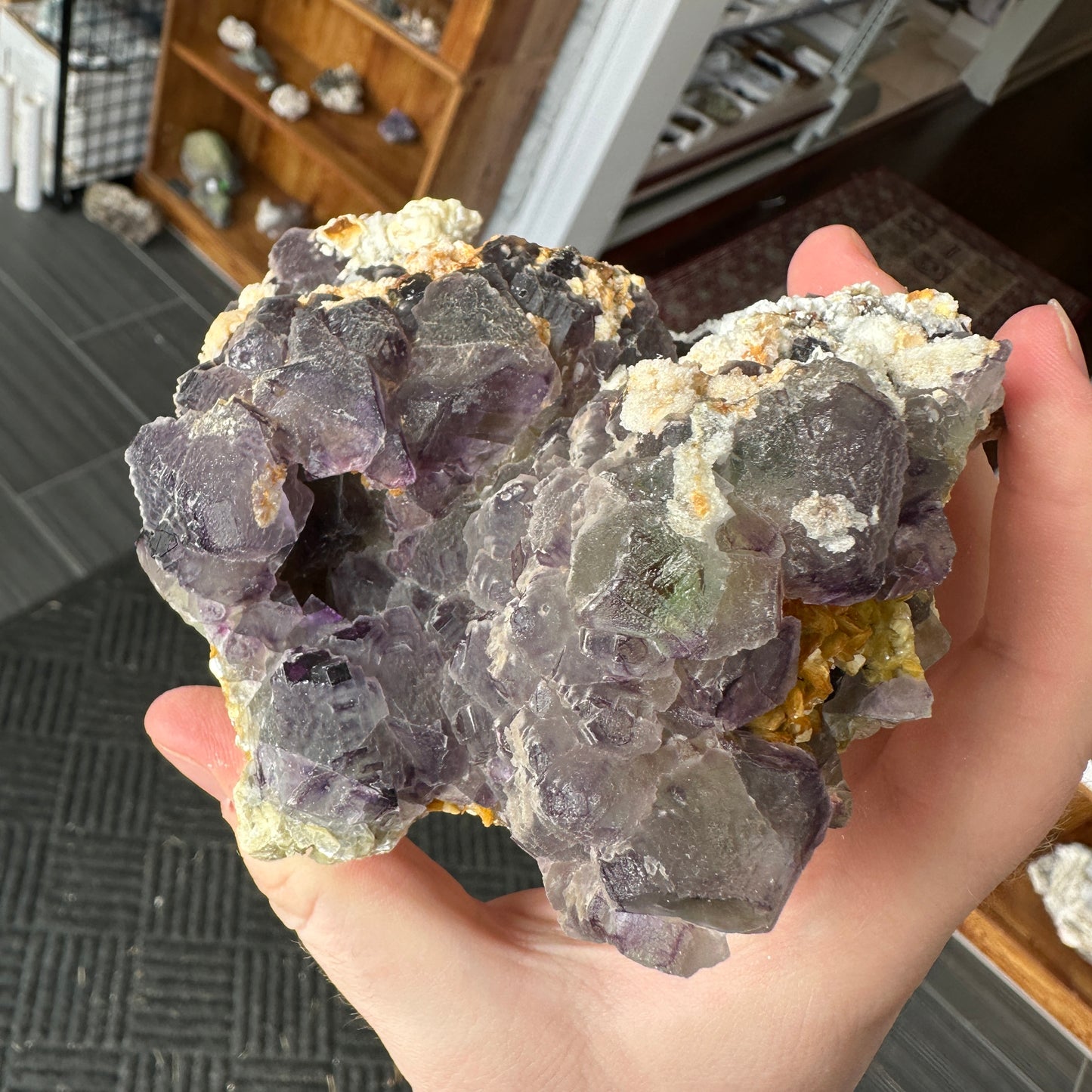 Fluorite and UV Reactive Hyalite Opal from Erongo, Namibia