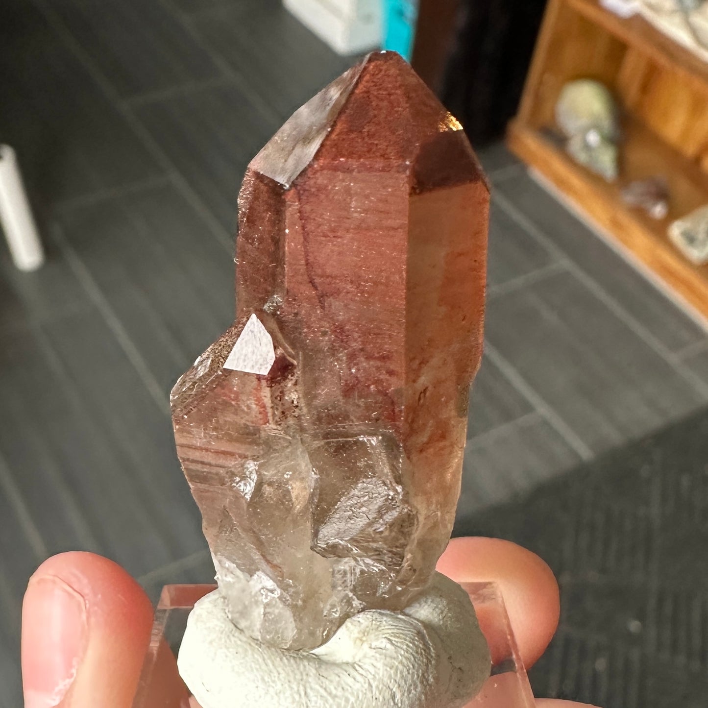 Miniature Sized Hematite Included Quartz from Orange River, South Africa