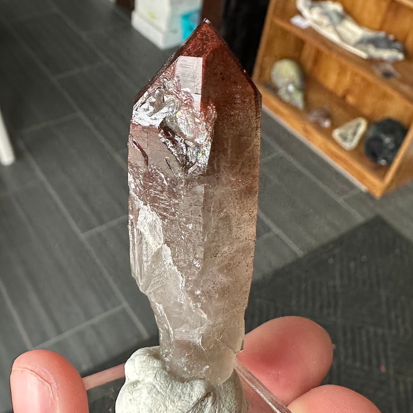 Miniature Sized Hematite Included Quartz from Orange River, South Africa