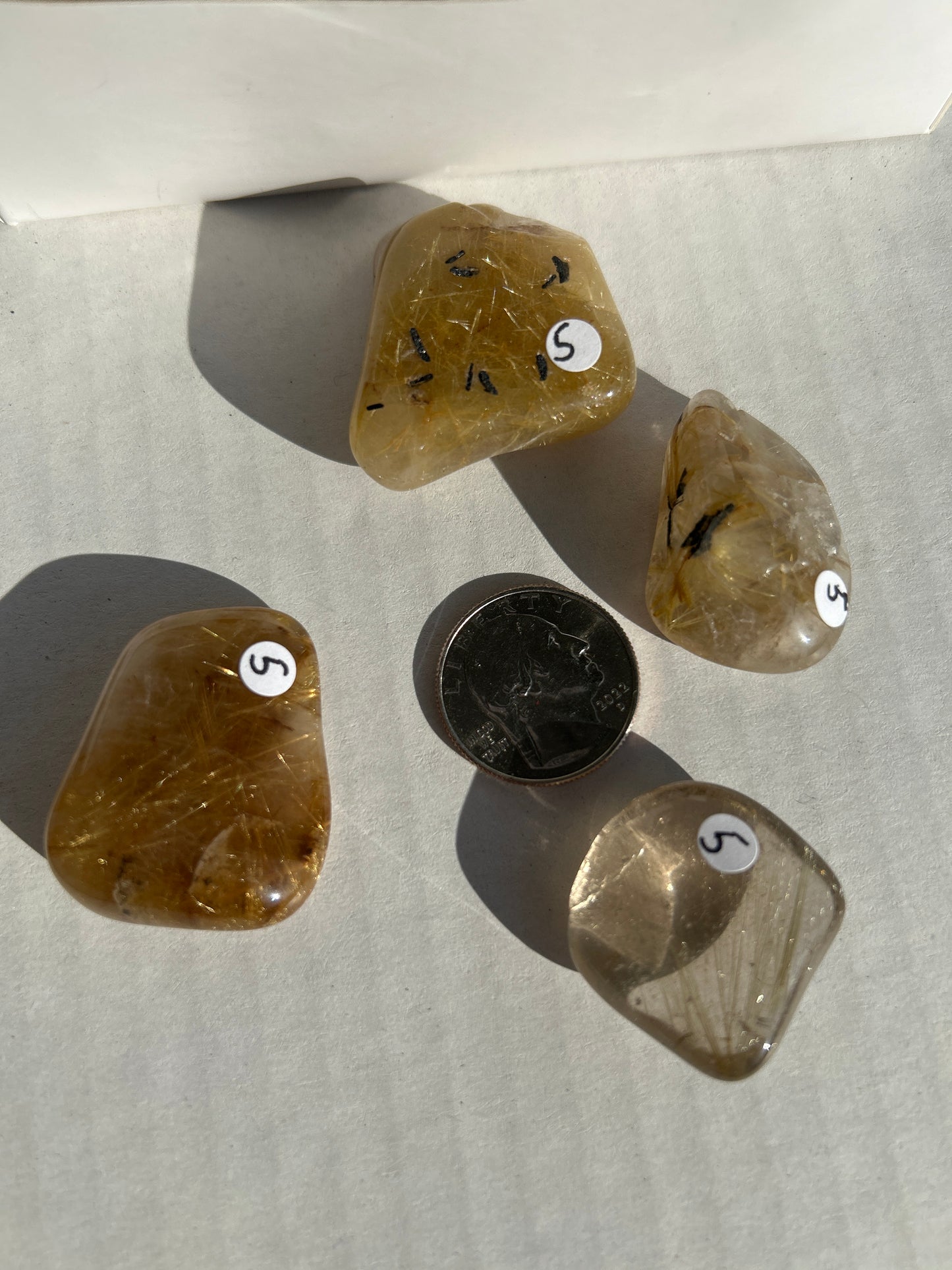 Medium Rutilated Quartz Tumbled Stone