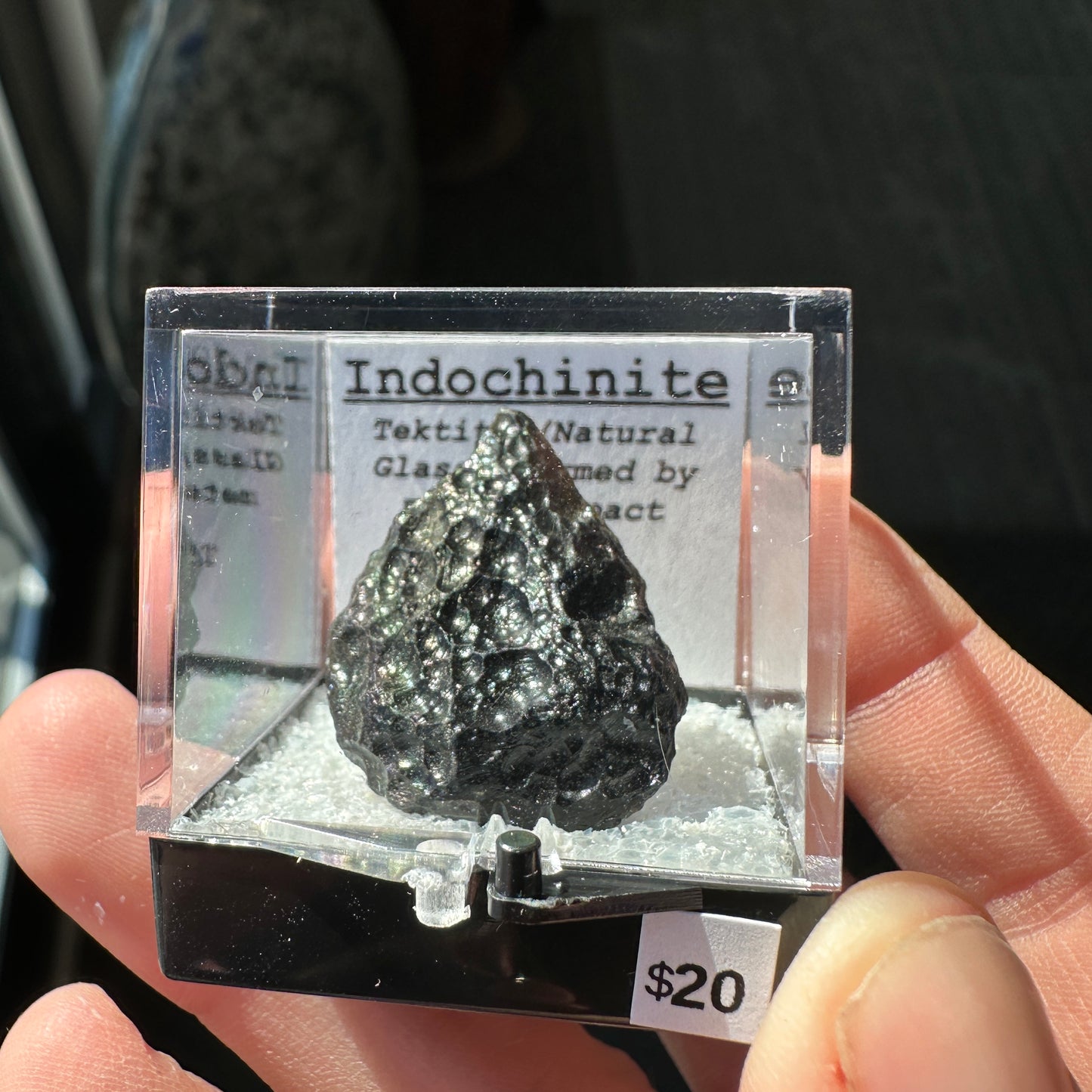 Indochinite Thailandite Tektite Perky Box Specimen from Thailandite