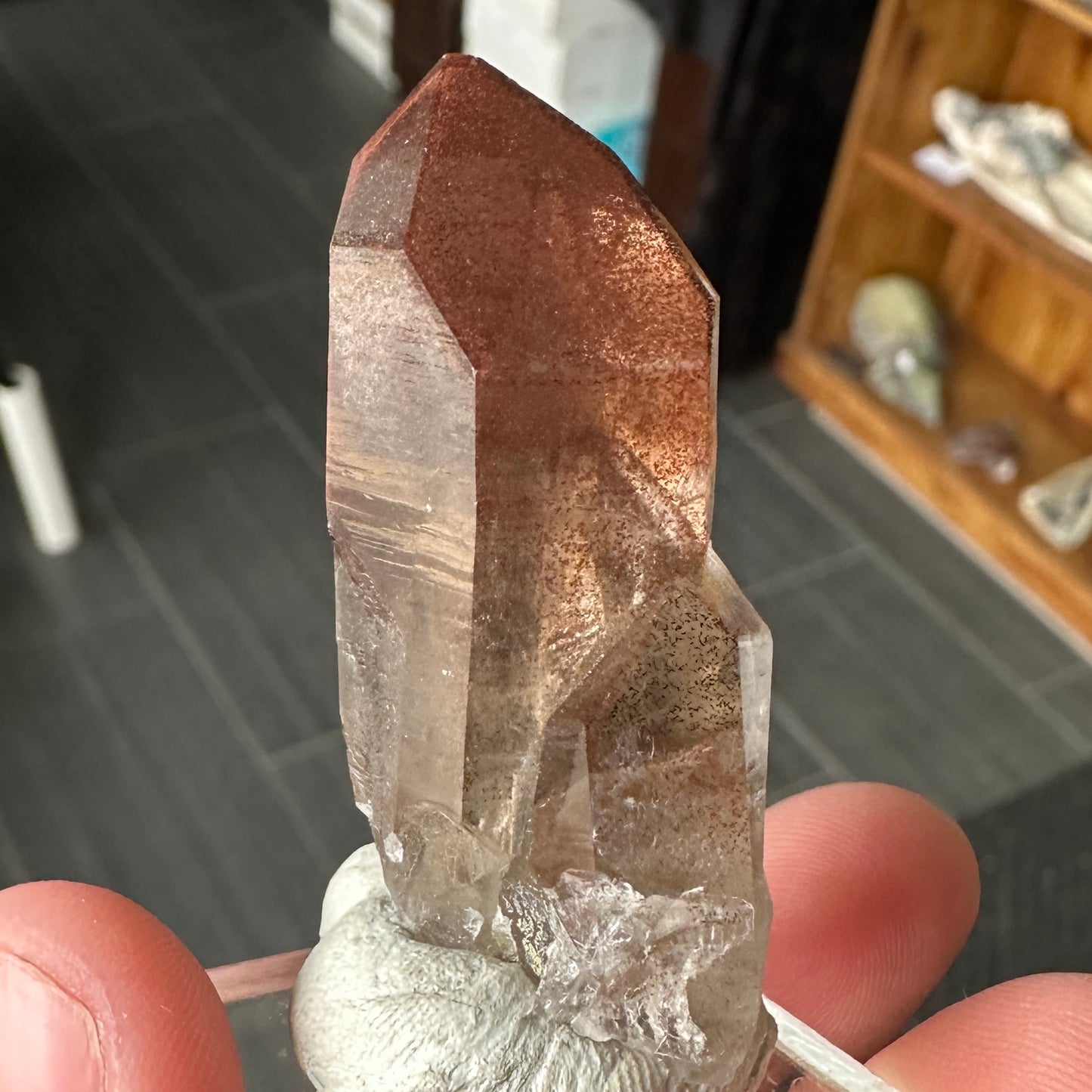 Miniature Sized Hematite Included Quartz from Orange River, South Africa