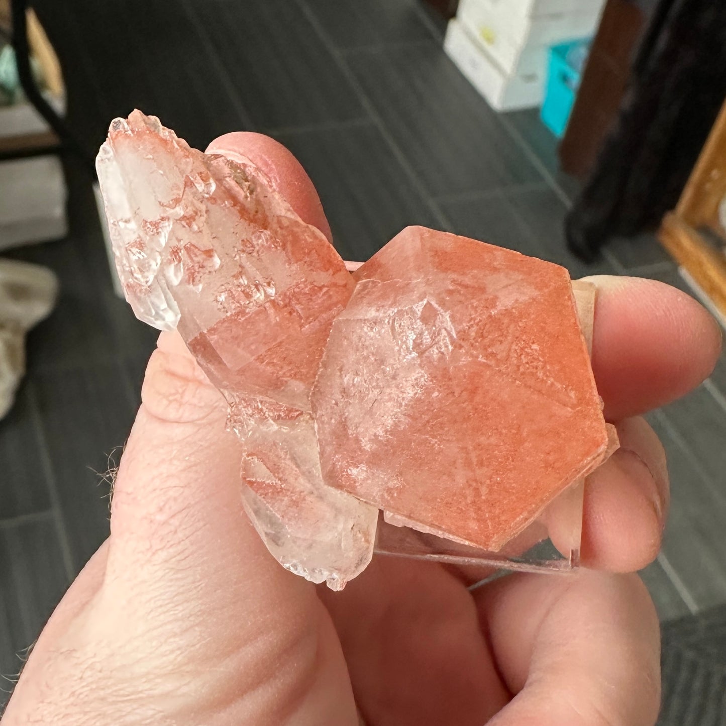 Miniature Sized Hematite Included Quartz from Orange River, South Africa