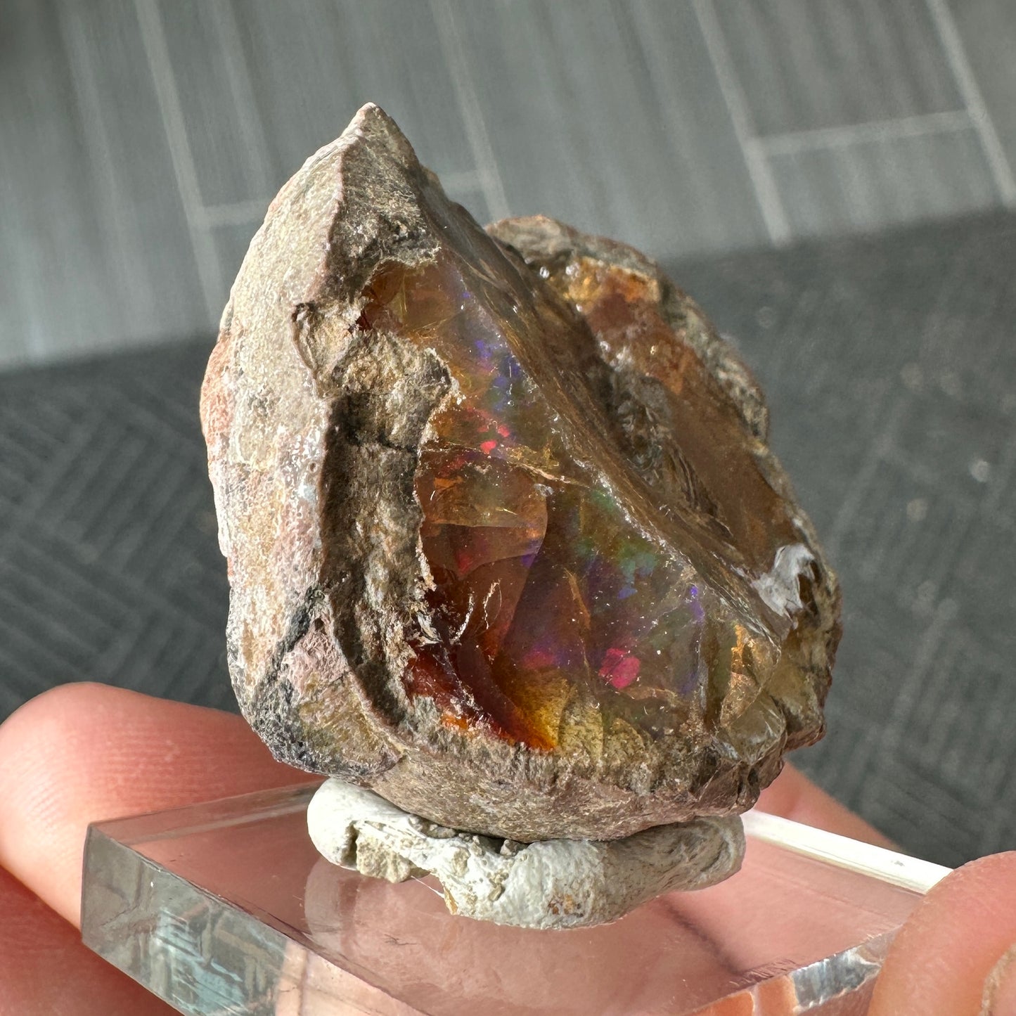 Chocolate Fire Opal Miniature from Ethiopia